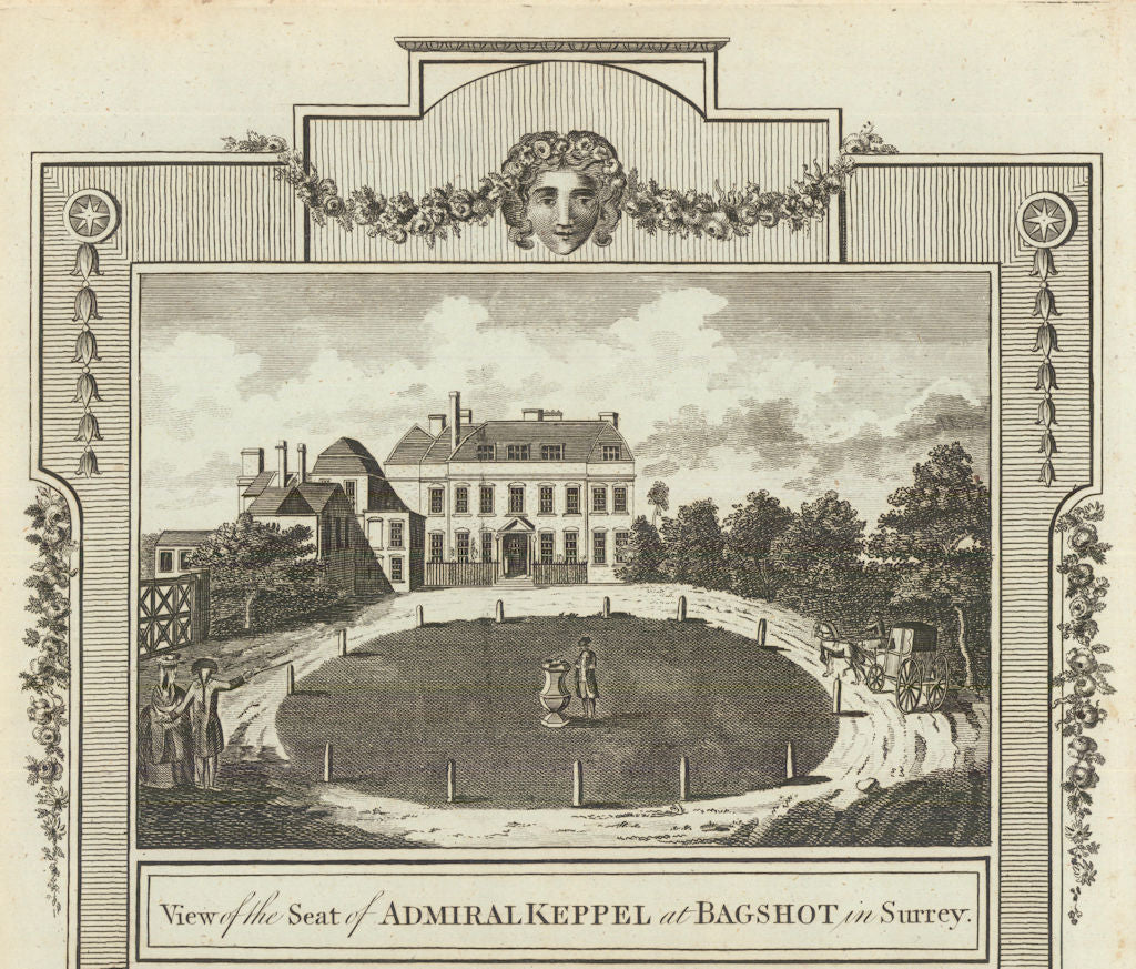 The original Bagshot Park, Surrey. George Keppel Earl of Albemarle WALPOOLE 1794